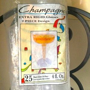 Plastic Champagne Glasses 25 CT NEW